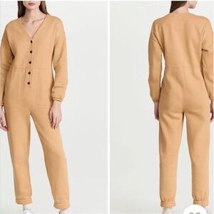 Madewell Betterterry Women's Coverall Jumpsuit Size S Casual V-Neck Long Sleeve